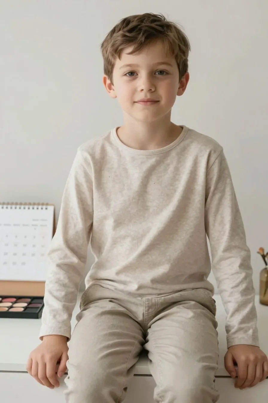 Close-up of a makeup tray with cosmetics neatly organized by type, a calendar in the background, soft diffused light, clean vanity setup, no text, no words, no letters, no watermark, no logo. wholesome family-friendly safe-for-work image. If any human appears, use tasteful modest everyday clothing with upper body, shoulders, chest, torso, waist and legs covered, natural simple relatable styling, calm neutral mood, appropriate for a general audience. high quality photorealistic image, sharp focus, natural true-to-life colors, coherent realistic anatomy, exactly two arms per visible person, exactly two hands per visible person, five fingers on each visible hand, one unique natural face per visible person, balanced facial symmetry, one clear main subject, uncluttered background, only props that directly match the article topic and section