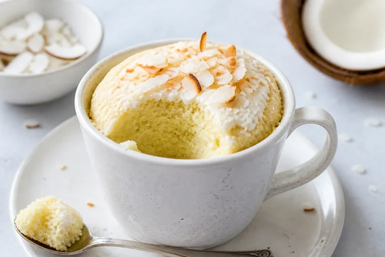 Vanilla Coconut Cottage Cheese Mug Cake &ndash; A Quick, Protein-Packed Treat