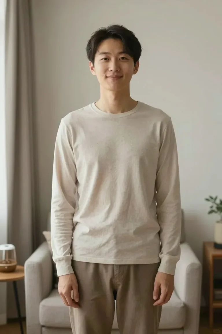 A calm, real-life interior shot of a cozy living room with a soft neutrals palette, a real person chair, and a small diffuser on a side table; warm natural light through a sheer curtain; wide-angle, candid editorial vibe, a real person off to the side smiling softly; no text, no words, no letters, no watermark, no logo. wholesome family-friendly safe-for-work image. If any human appears, use tasteful modest everyday clothing with upper body, shoulders, chest, torso, waist and legs covered, natural simple relatable styling, calm neutral mood, appropriate for a general audience. high quality photorealistic image, sharp focus, natural true-to-life colors, coherent realistic anatomy, exactly two arms per visible person, exactly two hands per visible person, five fingers on each visible hand, one unique natural face per visible person, balanced facial symmetry, one clear main subject, uncluttered background, only props that directly match the article topic and section