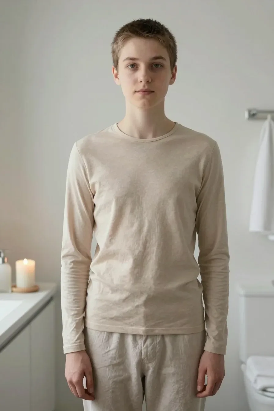 Soft Everyday Glow vibe in a bathroom: a lit candle, simple soap dispenser, and fluffy towel stack on a clean counter; full-face visible, candid mood; no text, no words, no letters, no watermark, no logo. wholesome family-friendly safe-for-work image. If any human appears, use tasteful modest everyday clothing with upper body, shoulders, chest, torso, waist and legs covered, natural simple relatable styling, calm neutral mood, appropriate for a general audience. high quality photorealistic image, sharp focus, natural true-to-life colors, coherent realistic anatomy, exactly two arms per visible person, exactly two hands per visible person, five fingers on each visible hand, one unique natural face per visible person, balanced facial symmetry, one clear main subject, uncluttered background, only props that directly match the article topic and section