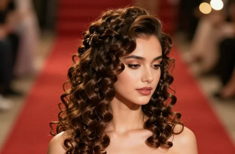 21 Prom Hairstyles Half Up Half Down Curly Front, Back, Side Views