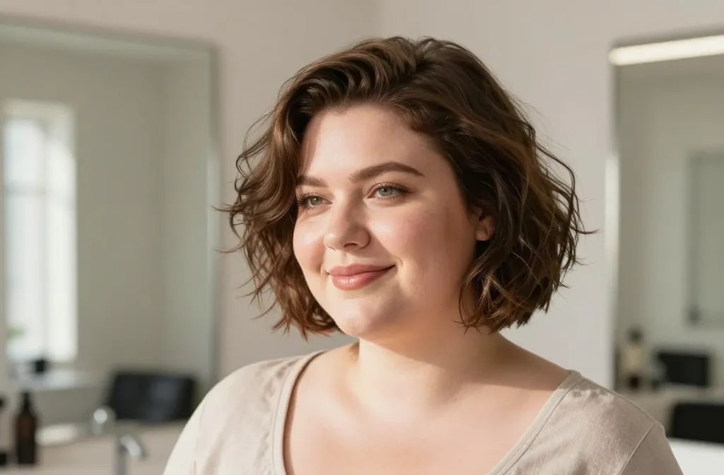 17 Short Hair Ideas for Chubby Faces Plus Size Women