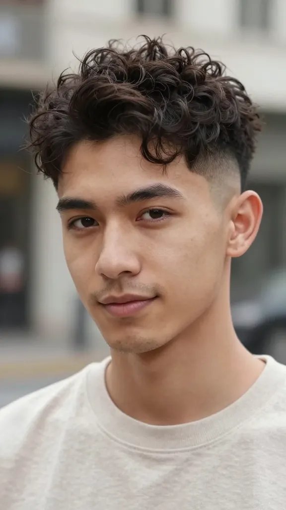 A high-resolution, hyper-realistic portrait of a stylish man with a burst fade around the ears, showing a cheeky, modern silhouette. The top has light, natural texture with subtle, tousled pattern and minimal product to keep a soft, natural shine. The haircut emphasizes a crisp, curved fade that flows from the temple area, creating a distinct outline around the ears. The subject has a confident, relaxed expression, with a clean shave and well-groomed brows. Lighting is bright but soft, highlighting the texture on top and the sharp fade detail, set against a neutral, slightly blurred urban backdrop to convey a weekend hangout or social event vibe. The overall mood should feel fresh, crafted, and effortlessly stylish, with attention to hair craftsmanship and natural texture suitable for curly or coily hair. no text on the image.