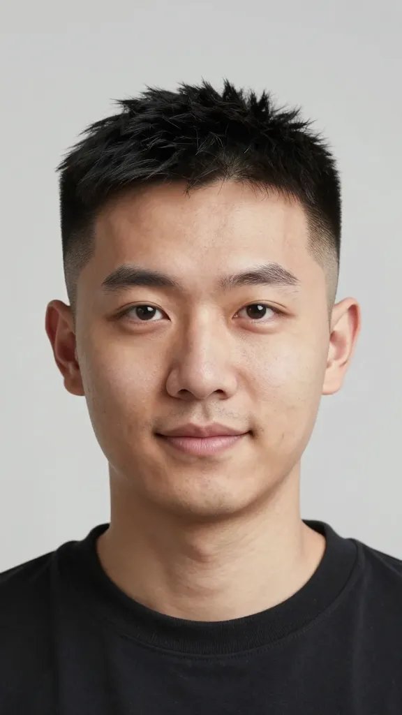A high-resolution, photorealistic portrait of a man with a soft ball fade haircut, featuring a gentle, approachable silhouette. The top is kept short for ultra-easy mornings, with subtle length variation to allow styling flexibility. The fade around the sides and back is light and smooth, avoiding stark contrast to emphasize a soft transition. The subject has a relaxed, friendly expression with natural lighting that flatters a round face, neutral background, and no visible text or logos. The overall look is neat, low-maintenance, and versatile, suitable for everyday wear.