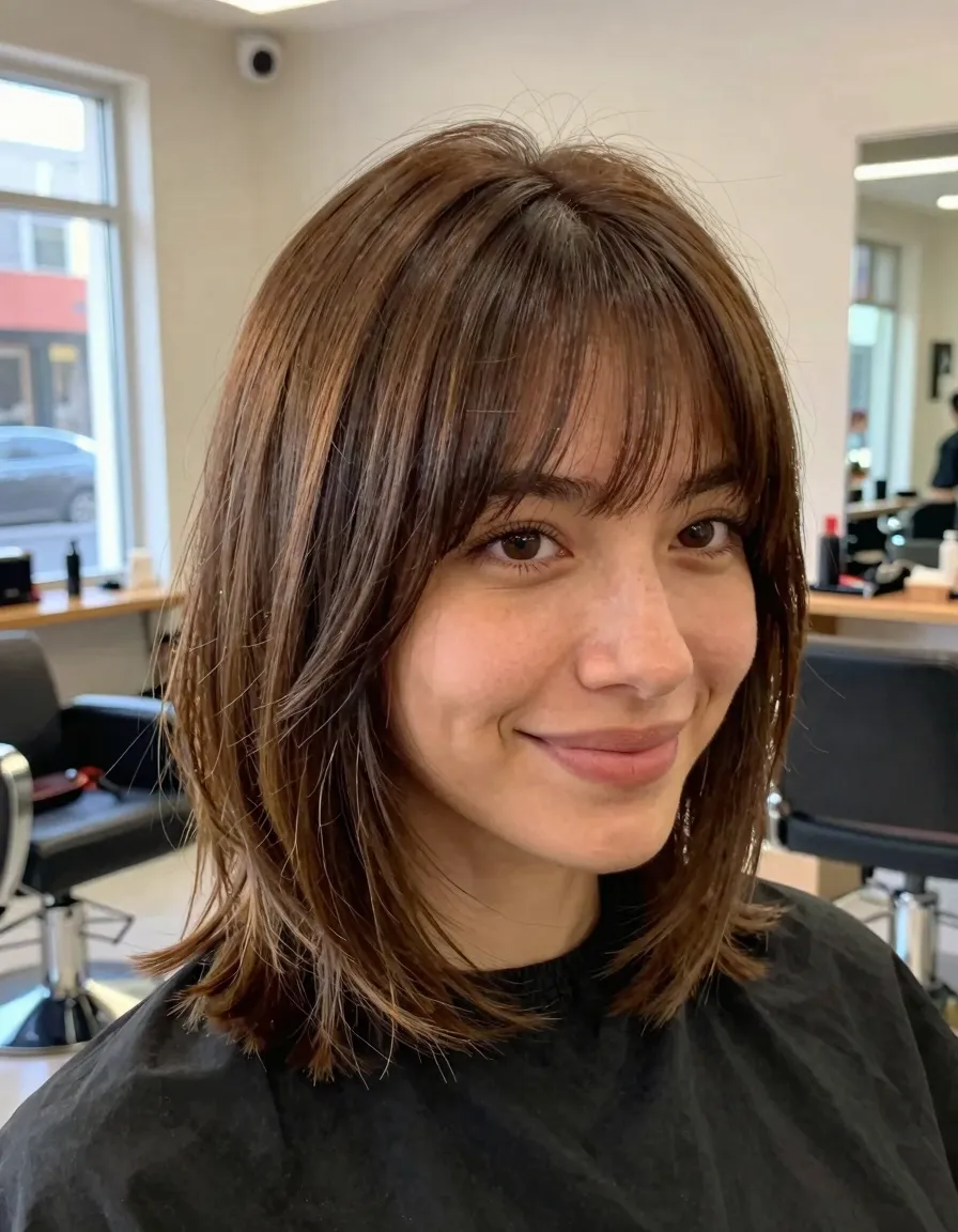 Butterfly Lob with Face-Framing Pieces