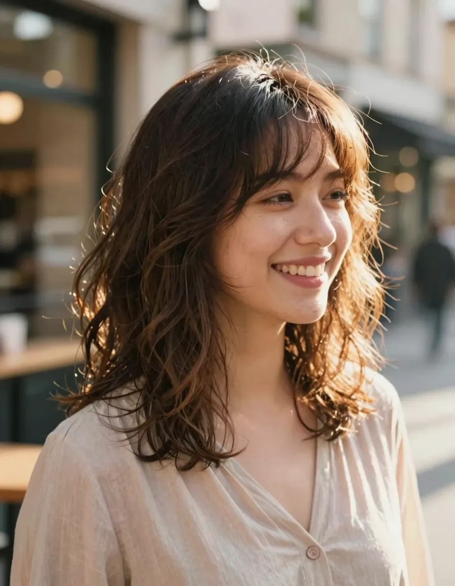 Butterfly Shag for Wavy Hair