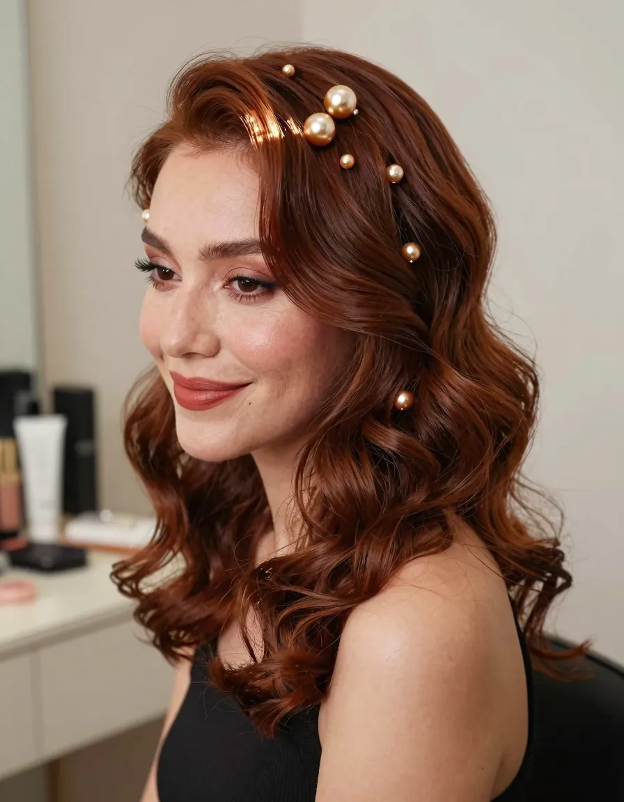 Cherry Cocoa with Copper Pearls