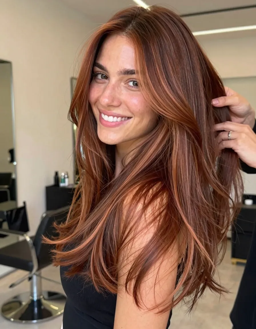 Intense Cherry Copper Balayage