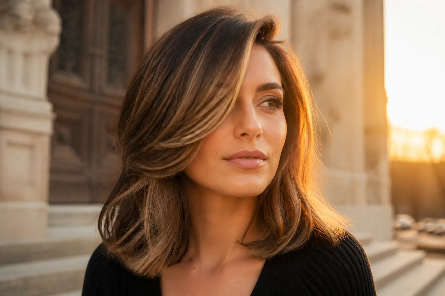Lob with Face-Framing Face Framing Layers