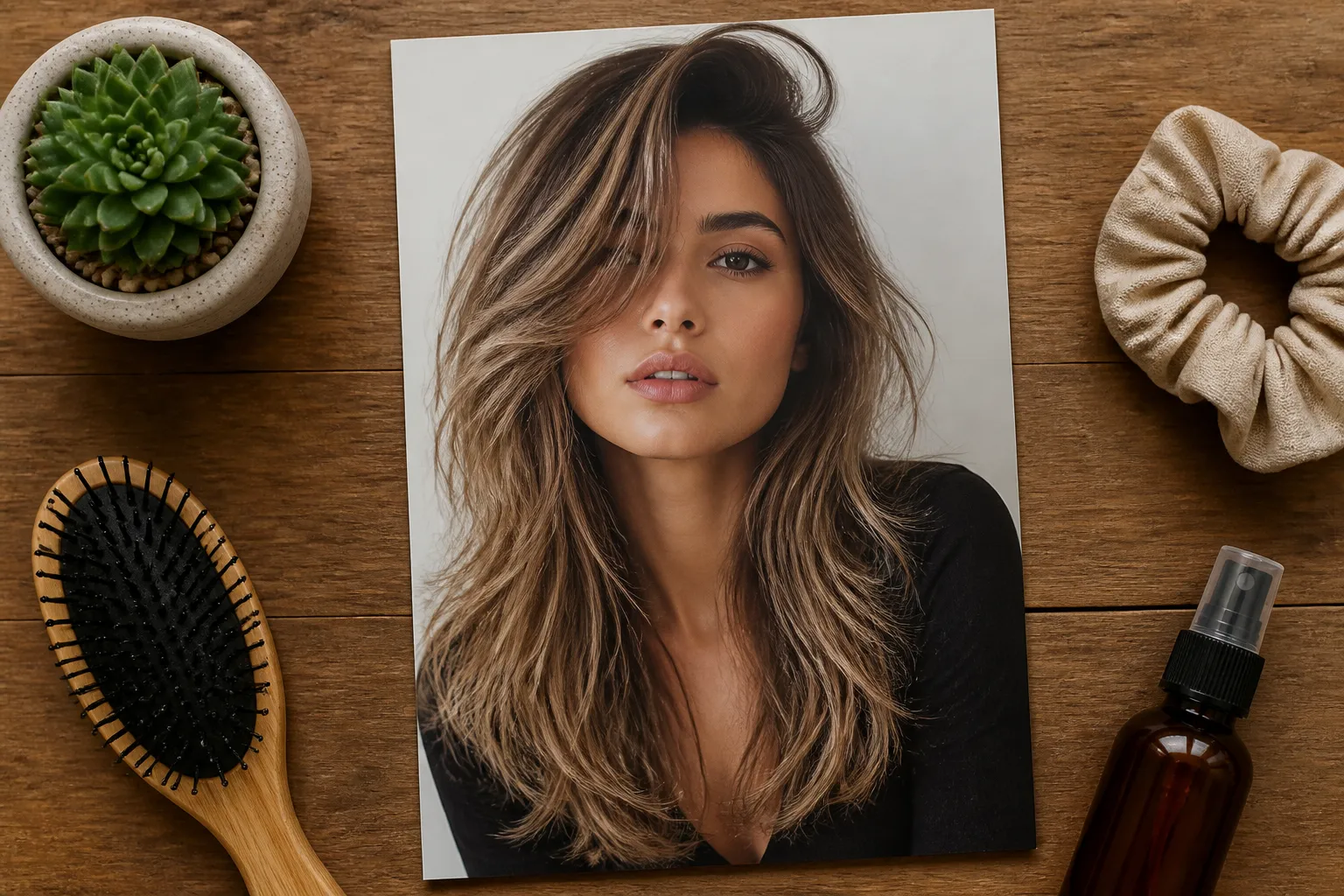 Textured Long Layers with a Deep Side Part