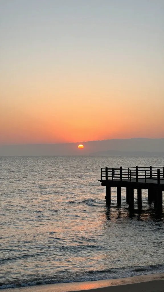 "sunrise over quiet coves north of Pier 60"