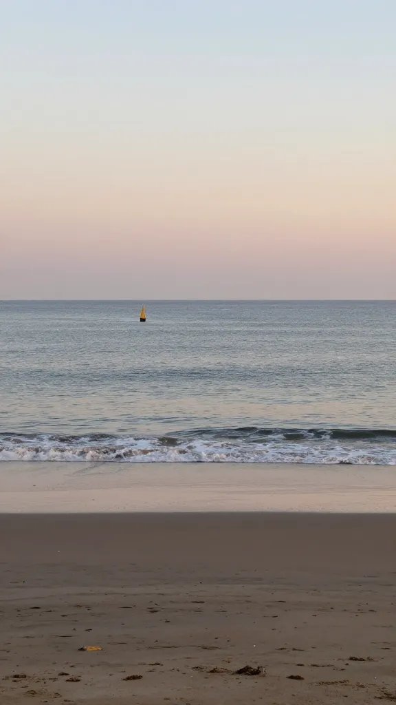 "quiet beach edge without crowds, early morning"